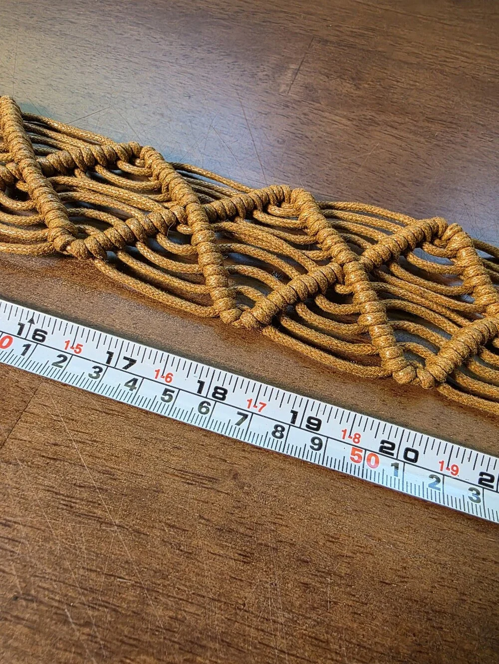 Boho Macramé Woven Tie Belt Tan Fringed Tassel Plus Size XXL